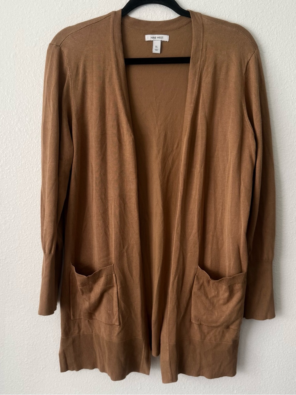 Nine West Women's Open-Front Tan/Brown Cardigan Sweater